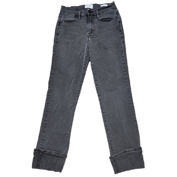 Frame Denim Black Le High Straight Fit Ankle Pants Jeans Size 27 - Picture 1 of 10